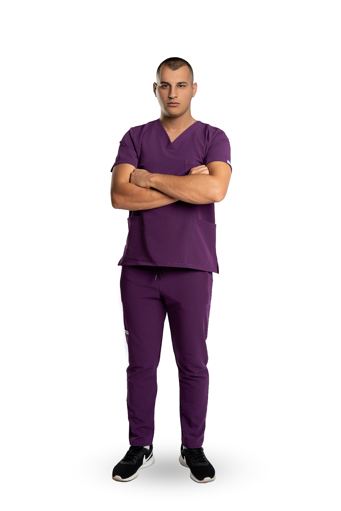 Мъжко Медицинско Облекло Soft Flex Purple – Еластично медицинско работно облекло MID MED